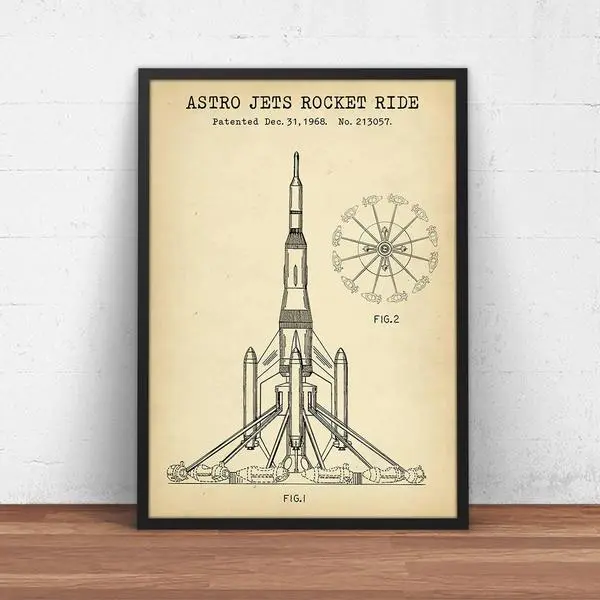 Vintage Astro Jets Rocket Ride Patent Print - World Art Poster