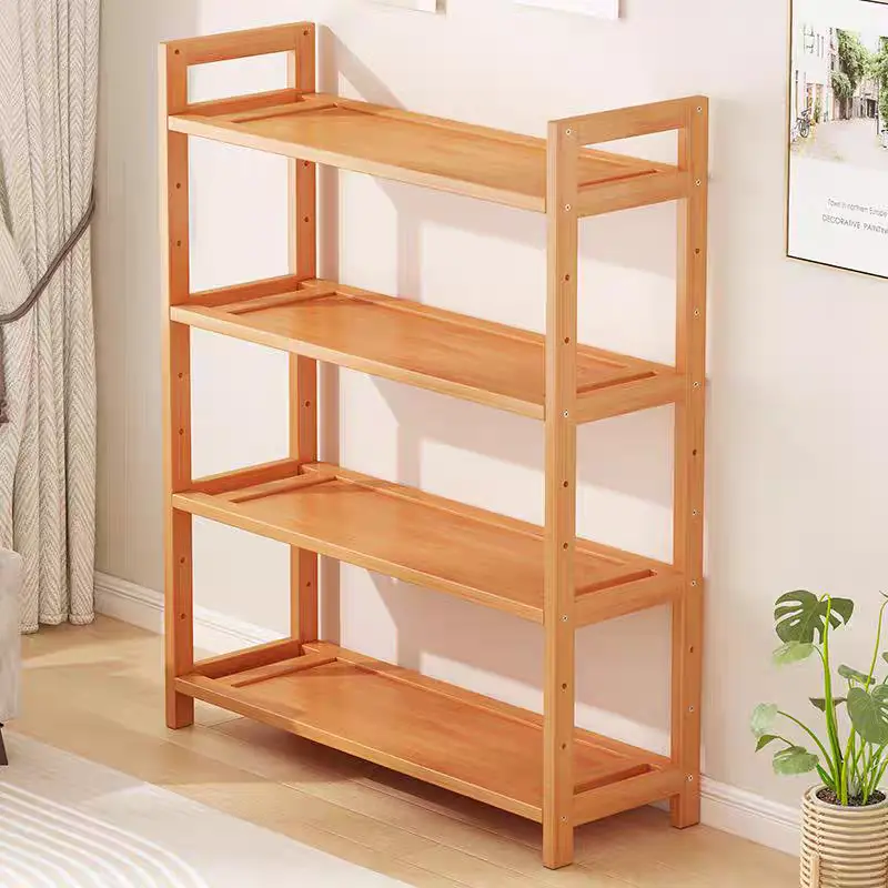 Bamboo 4-Tier Freestanding Multifunctional Rack with Adjustable Shelves, Home Organizer for Kitchen Cabinets, Bathroom Countertops sohochic