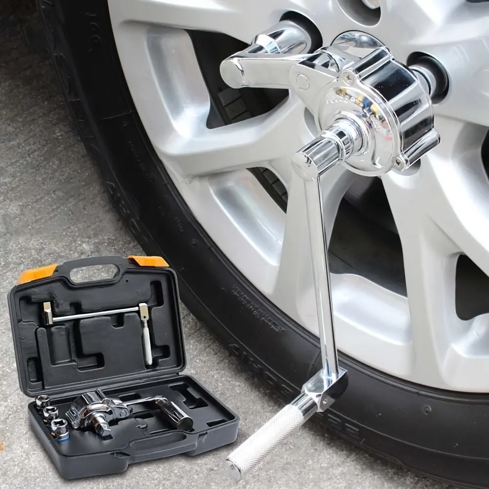 Torque Wrench Lug Nut Remover 1:16 Torque Multiplier 400NM Labor Saving Torque Wrench 1/2 Drive Lug Nut Wrench Tire Changing Kit with 17Mm/19Mm/21Mm Sockets Lug Nut Removal Tool for Most Vehicles Christmas Father'S Day Gift for Dad Husband