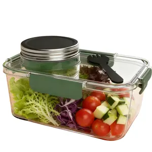 Newly upgraded version portable salad storage container，Food storage bowl，Comes with a fork，Microwave/ Dishwasher/Freezer Safe，Suitable for Home, Outdoor, Travel and Party, Work,FitnessPortable,