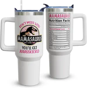 40oz Mom Tumbler with Handle Mamasaurus cup, Mom Gifts from Daughter/Son,Mama Birthday gifts, Mother's Day Gift for Mama， Best Mother In Law Gift,Mother... - Tumbler 40oz, Gift for Christmas, Gift for New Year, Best Gift