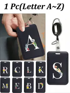 Black ID card holder with black retractable roll clip, anti-theft card holder, black thumb slot hard plastic card holder, waterproof medical card/social security card protective sleeve, bus card holder, meal card storage sleeve, Retractable Badge Holder