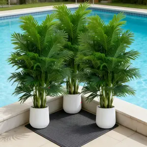 3PCS Artificial Palm Plants Large Tropical Faux Trees Indoor Outdoor Decor