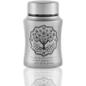 4.5 Inches Small Urn for Human Ashes Stainless Steel Mini Cremation Urn Small Keepsake for Ashes Memorial Ashes Keepsake-Tree-