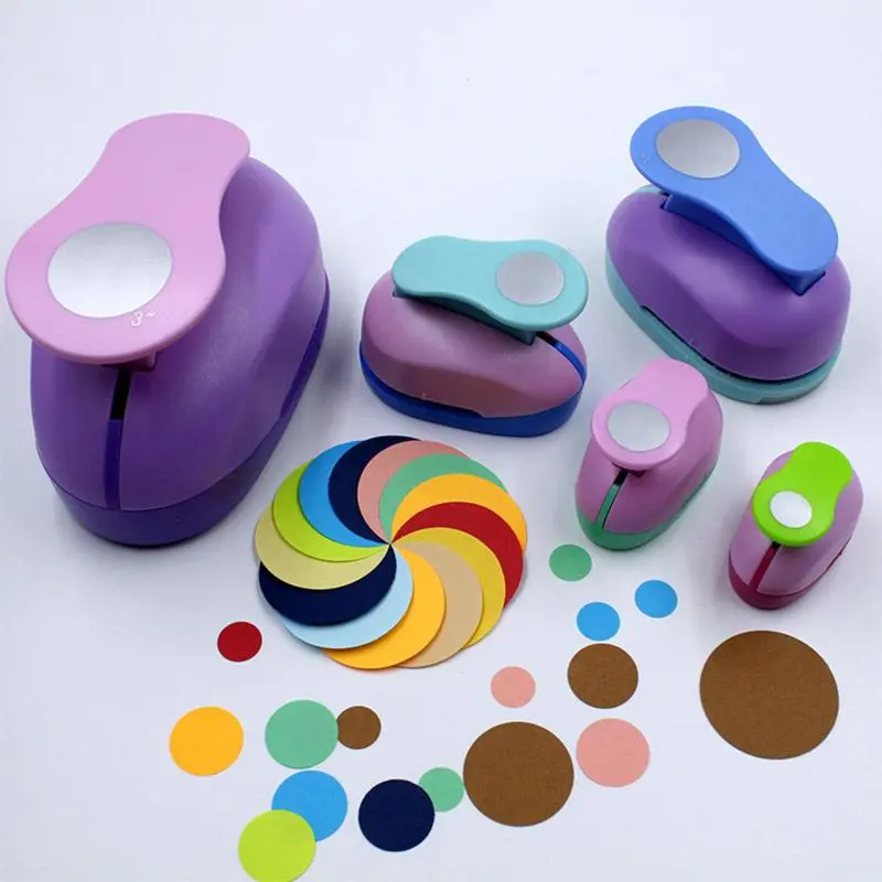 9/16/25/38/50mm Random Color Circle Punch DIY Embossing Punches Scrapbooking Machine Cutting Supplies Paper Cutting Hole Punch Rounder Cutter Circle Cutters