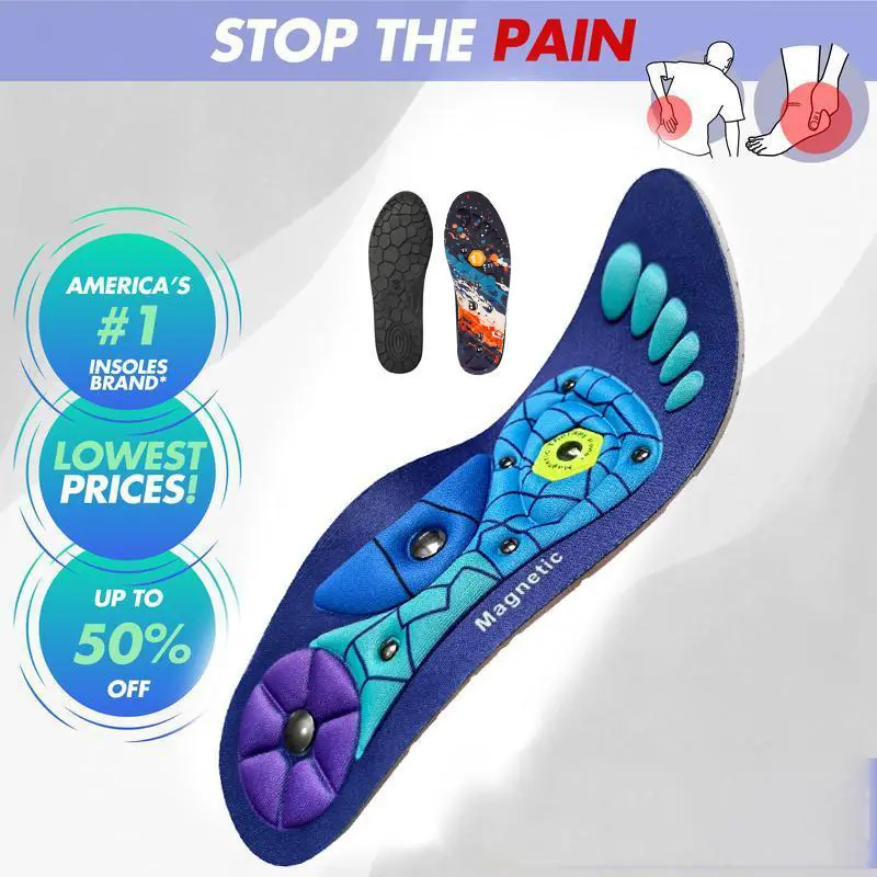 GITAN Premium Cut-to-Size Orthopedic Insoles Version 3 - Magnetic Acupressure, Arch Contour Support, Anti-Fatigue, All-Day Comfort for Daily Wear, Fits All Shoes