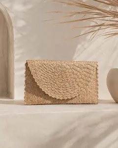 Rattan Clutch: Amber Boho Bag - Lightweight Natural Tote