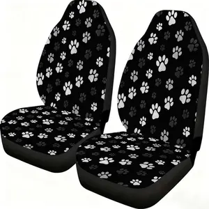 2-piece cute paw print car seat covers, Automotive seat covers, suitable for front seats, with a high backrest design, compatible with cars/SUVs/trucks, women's car accessories, Christmas Eve/ Halloween theme, car seat cushion