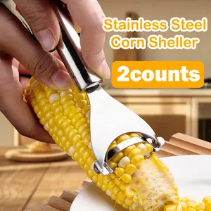 2 Counts Corn Peeler Stainless Steel Corn Stripper for Corn on the Cob，practical tool for home kitchens