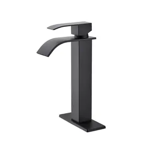 Waterfall Spout Single Handle Bathroom Sink Faucet On-Site