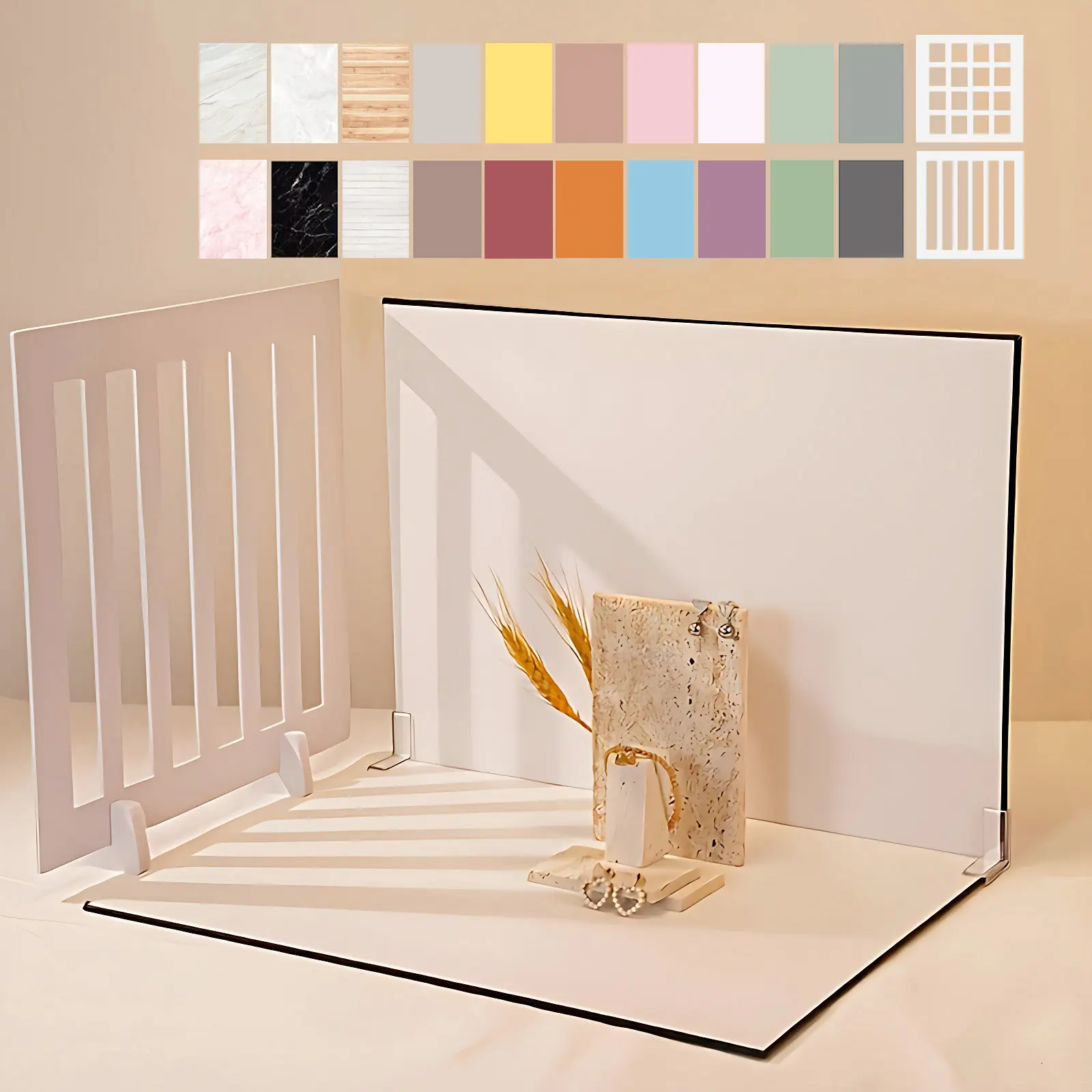 Photography Backdrop Kit, 10pcs/20patterns, Ideal for Food & Jewelry Photography, Perfect for Mini Item Shots, 16.5x11.7 Inch Board Included, Photography Equipment, Backdrop Stand, Photo Backdrop Set, Photography Supplies