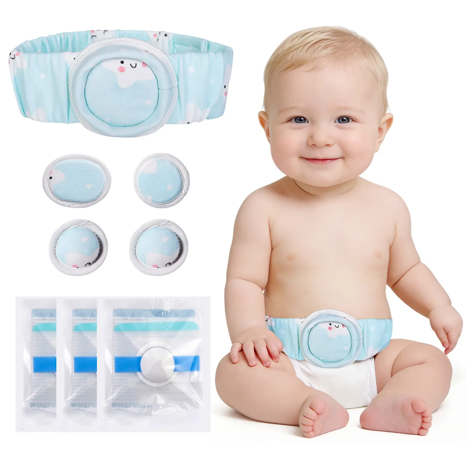 Baby Umbilical Hernia Support Patch - Soft and Gentle, Breathable, Adjustable Navel Support Sticker, No-Irritation Baby Umbilical Hernia Belt for Newborn Care, Kids, Comfortable