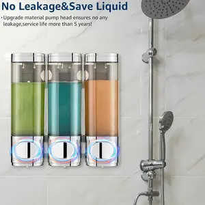 Reusable Plastic Containers for Liquid Soap & Body Wash, 3-Pack 10.14 Oz Bathroomshower Pumps for Shampoo & Conditioner Storage, Soap Dispenser