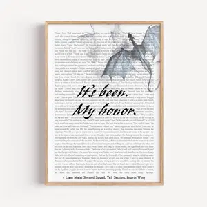 Liam Mairi's Farewell Quote Unframed Poster - Fourth Wing Emotional Chapter Text Art Print - Basgiath War College Tribute Decor - Heartbreaking Bookish Gift