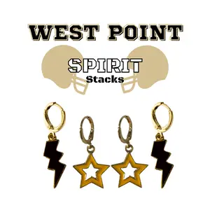 West Point Spirit Earring Stack for Black Knights Game Day