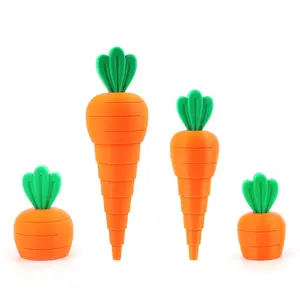 3D Printing Fidget Spiral Radish (2 Pack) - Expandable Stress Relief Toy for Anxiety, 5.7'' & 4.53'' Length, Engaging TikTok Trendy Accessory