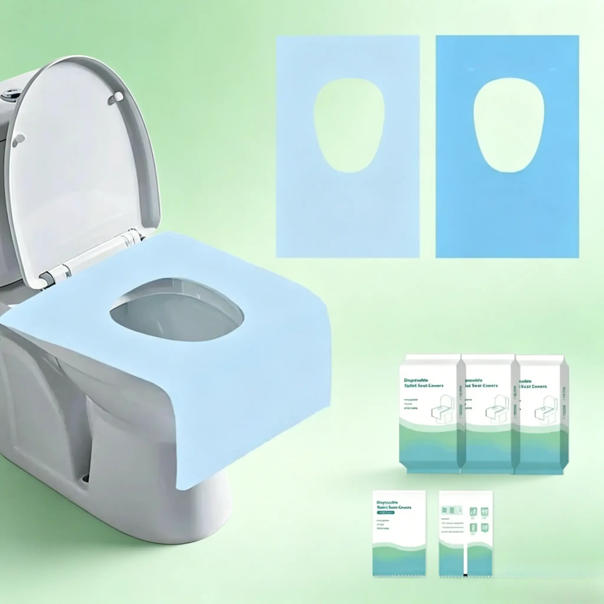 30-Pack Tear-Free Disposable Toilet Seat Covers for Adults & Kids, 16x24 Inch Waterproof Non-Slip Hygienic Toilet Liners, Individually Wrapped for Travel, Public Restrooms, Outdoor Use, and Camping Soft Womenswear, Sheets
