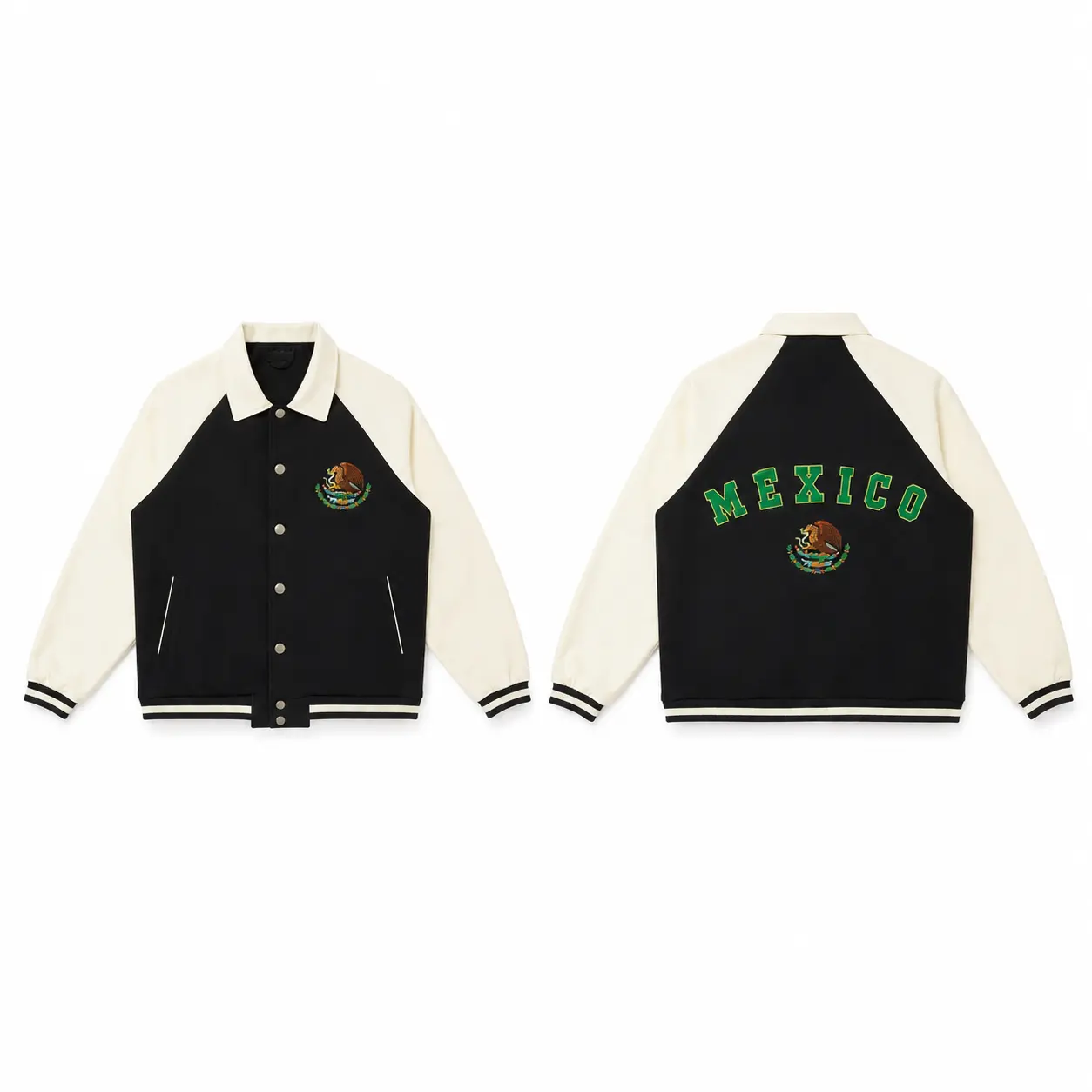 Mexico Varsity Jacket, Unisex Eagle Crest Jacket, Mexican Pride Streetwear