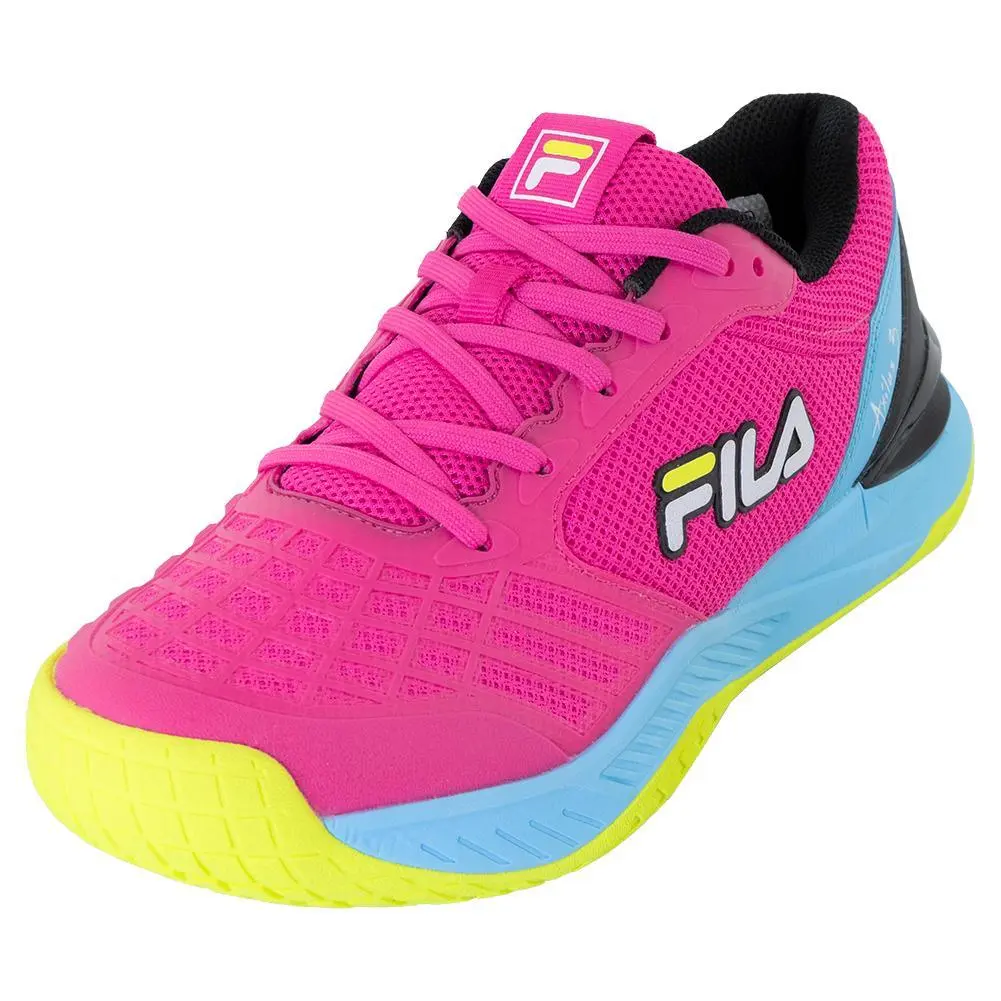Women's Axilus 3 Tennis Shoes for Women, Cushioned Lace-up with Enhanced TPU Stability, Designed for Tennis Play - Pink Glo, Bluefish, Tennis Shoes Women