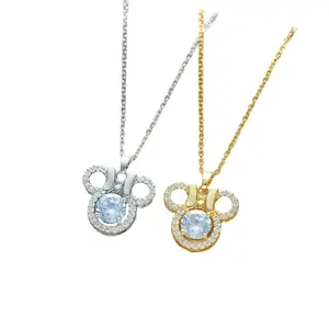 Disney Minnie Necklace - Classic Style Pendant with Iconic Design for Everyday Wear & Special Occasions - Available in Gold & Silver Options