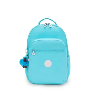 The Seoul Large Green Backpack by Kipling w/ 15" Laptop Sleeve - Woven Nylon The Seoul Large Green Backpack by Kipling w/ 15" Laptop Sleeve - Woven Nylon