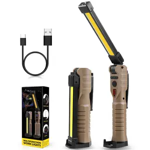 LED Work Light 2Pack/1 Pack, USB-C Rechargeable Magnetic Flashlight with Hook, 360° Rotatable, 5 Modes for Car Repair, Emergency Use#fathersdaygift