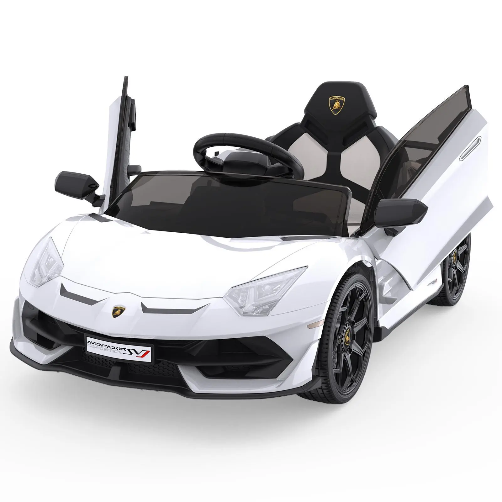 Gaomon Licensed 12V Battery Powered Lamborghini Children's Electric Ride-On Kart - Remote Control, LED Lights, Bluetooth Sound, Parent Mode, Safe Durable Materials, Extended Playtime, Personalized Music, Rechargeable