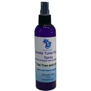 Soothing and Gentle Toilet Paper Spray, Instant Wet Wipes, Will Not Clog Toilets, All Natural Ingredients, Safe and Smells Fresh, Tea Tree and Lime Scent, 4 oz by Diva Stuff