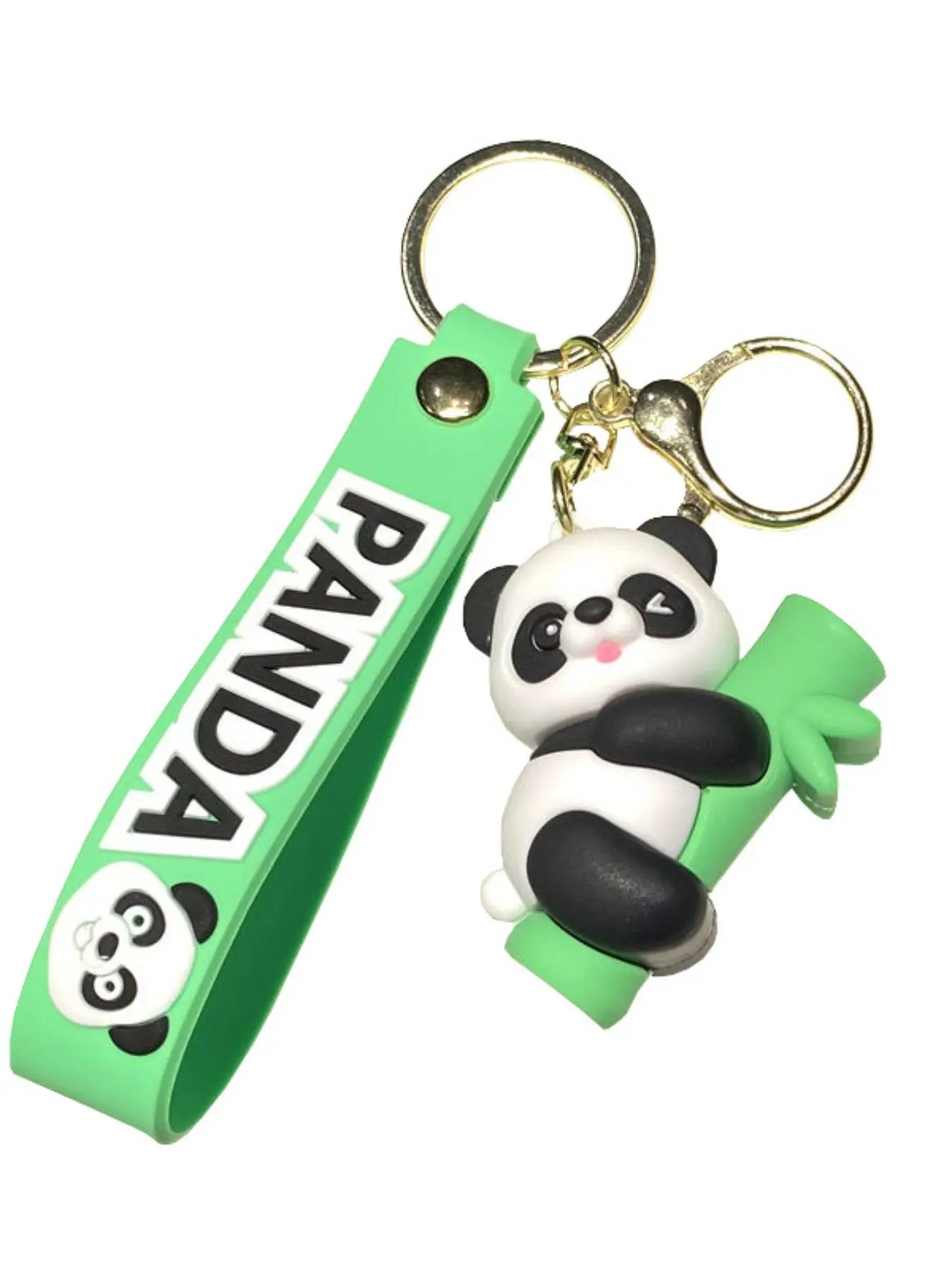 Cute Cartoon Bamboo Panda Keychain, Bag Charm, Keychain for Bags, Car Key Chain, Couple Gift, Adorable Plush Toy, Small Present, Trendy Cute Keychain