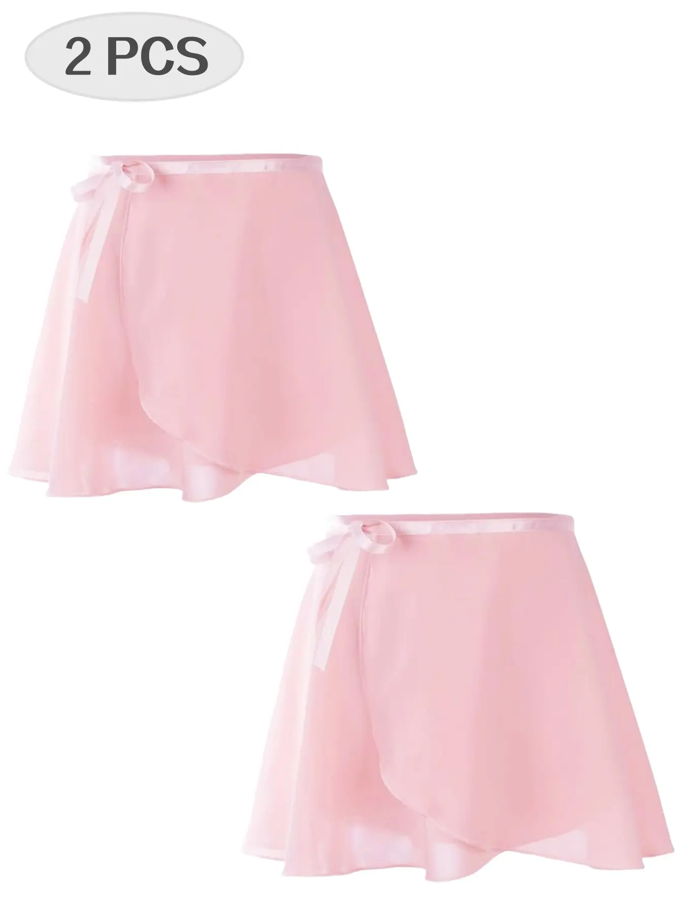 2 Pack Women's Ballet Dance Wrap Skirts, Adjustable Tie Black and Pink Chiffon Dance Skirt, Comfortable & Stylish Design, Perfect for Practice & Performance, Dance Clothing