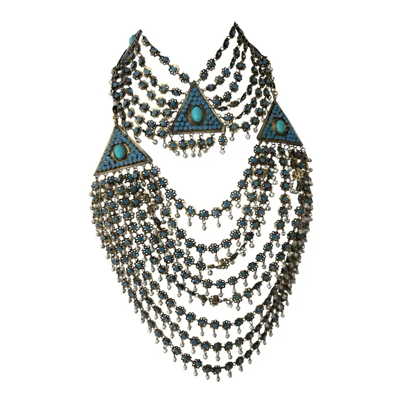 Traditional Afghan Jewelry Set – Handmade 4-Piece Necklace, Earrings & Matika Set