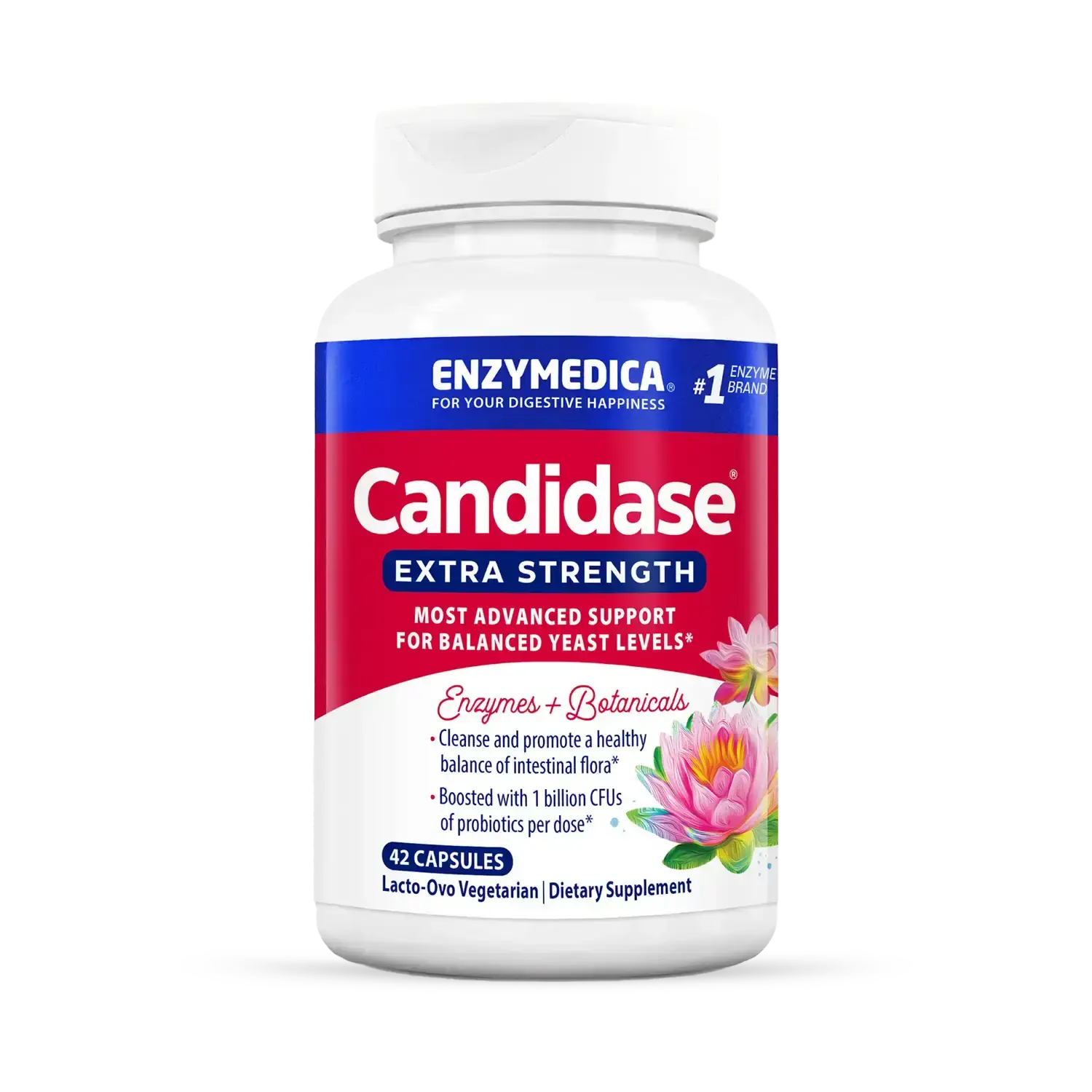 Enzymedica, Candidase Extra Strength, Advanced Cleansing Support, With Digestive Enzymes, Probiotics & Botanicals, 42 Count