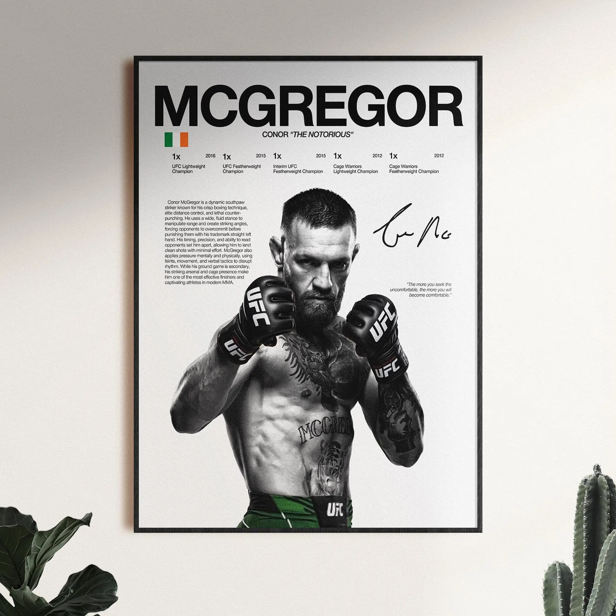 [Free ship] Conor Mcgregor Poster, Ufc Wall Art, Mma Digital , Ufc Fighter Printable, Mcgregor Champion Print, Featherweight Ufc Decor Gift
