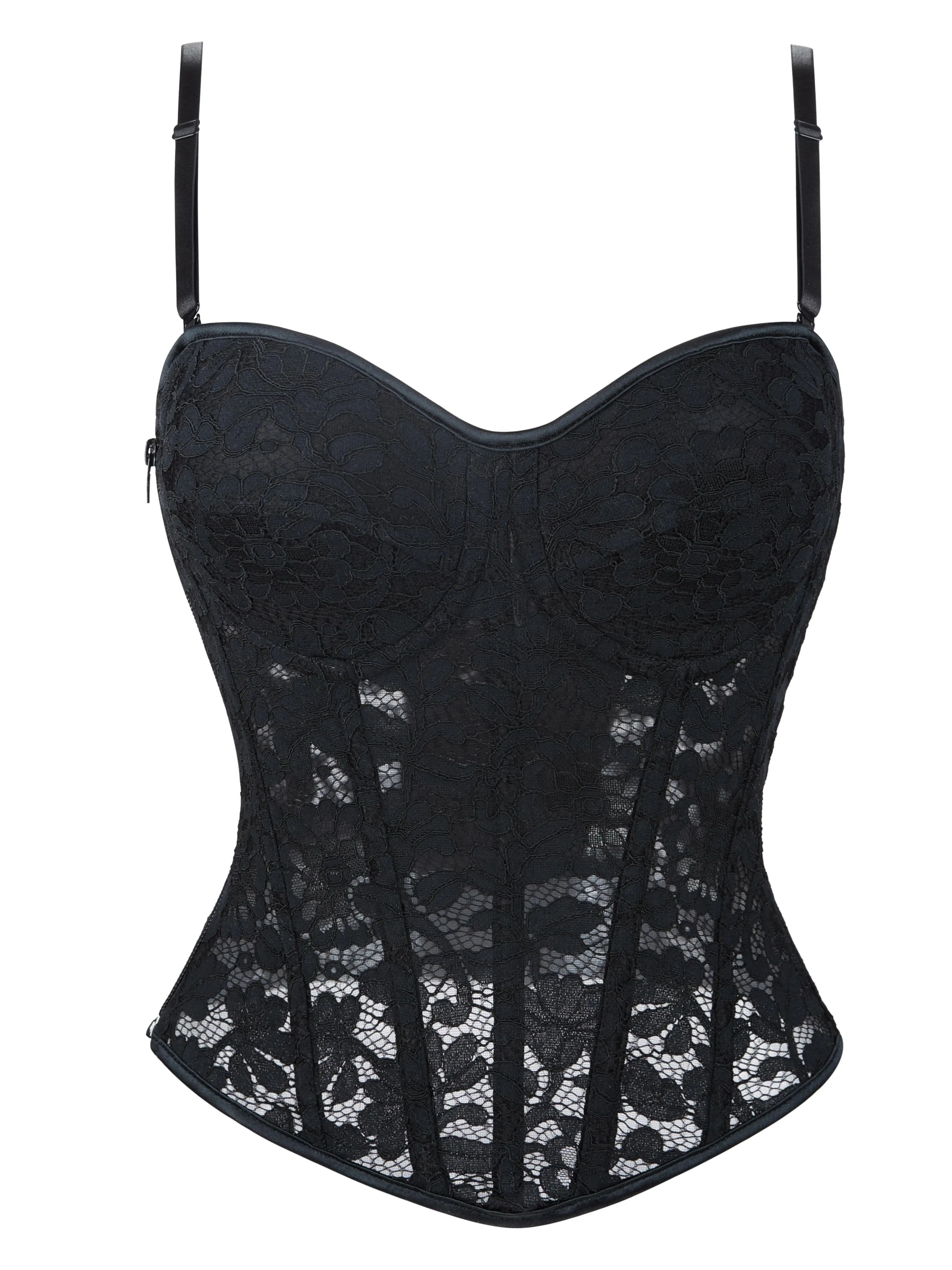 Women's Lace-Up Corset Bodysuit - Sexy Bustier Shapewear with Shoulder Straps, Minimalist Fashion Lingerie Outfit, 580-D Womenswear Top, Corset Top, Solid, Polyester