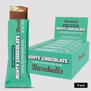 Barebells Soft Protein Bars Minty Chocolate - 12 Count, 1.94 oz Bars - Protein Snacks with 16g of High Protein - Protein Bar with 2g of Total Sugars - Protein Snack & Breakfast Bars