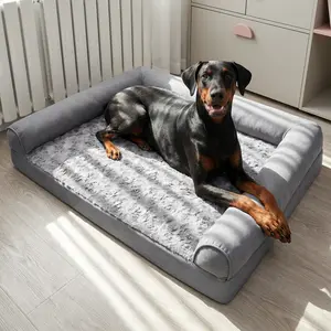 XXXL Extra Large Calming Dog Bed Orthopedic Memory Foam Sofa Bed for Small Medium Large & Extra Large Dogs Waterproof Removable Plush Cover 48 x 35 x 7 Inches Suitable for 110 Ibs