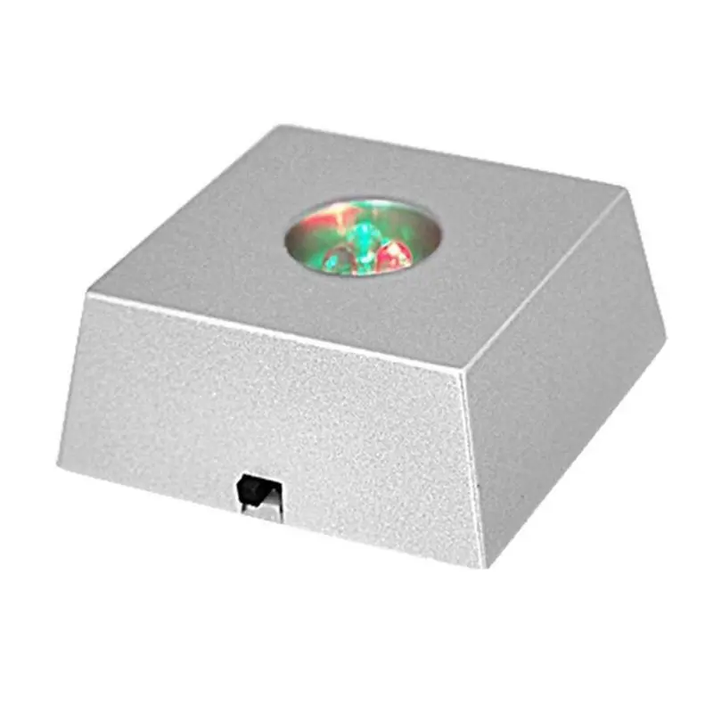 LED Stone Display Base with Colorful Changing Light, Compact Square Base Room Decor Fits Figurines Crystal Tower Stand (Sports & Outdoor Leisure Cycling Accent)