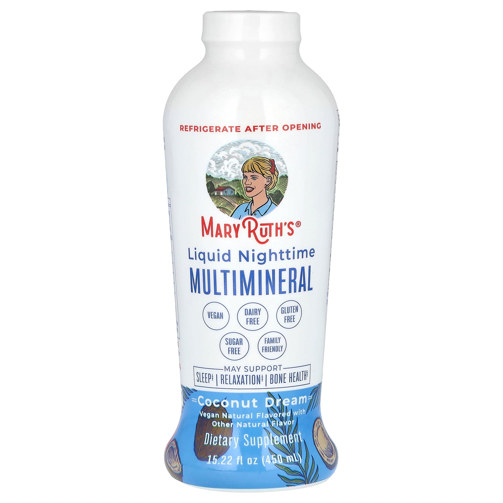 MaryRuth's Liquid Nighttime Multimineral, Coconut Dream , 15.22 fl oz (450 ml)