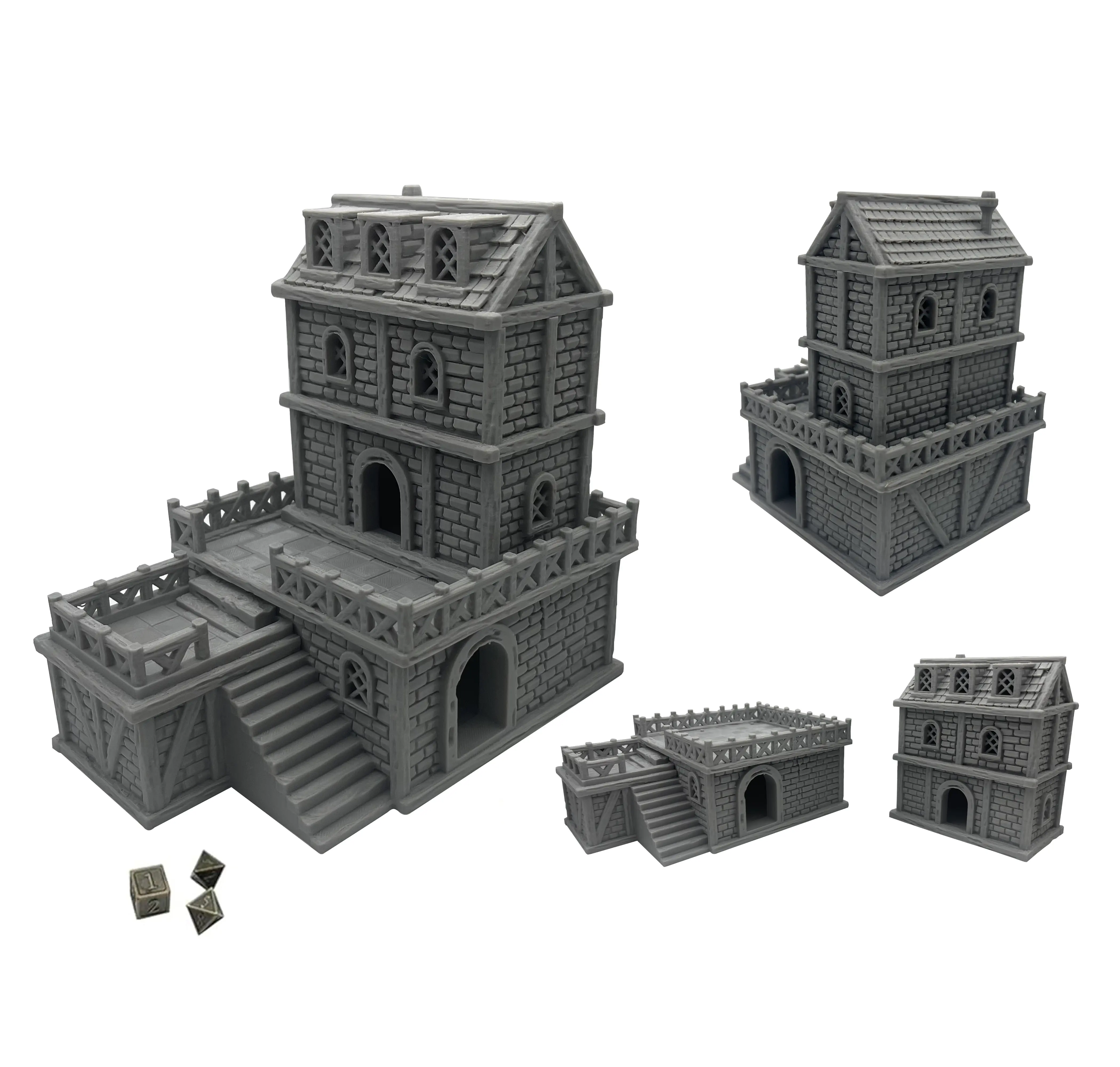 HAUTICO Miniature Buildings, Architecture Terrain Scenery for 18mm/28mm RPG Tabletop Wargame, DND, Paintable
