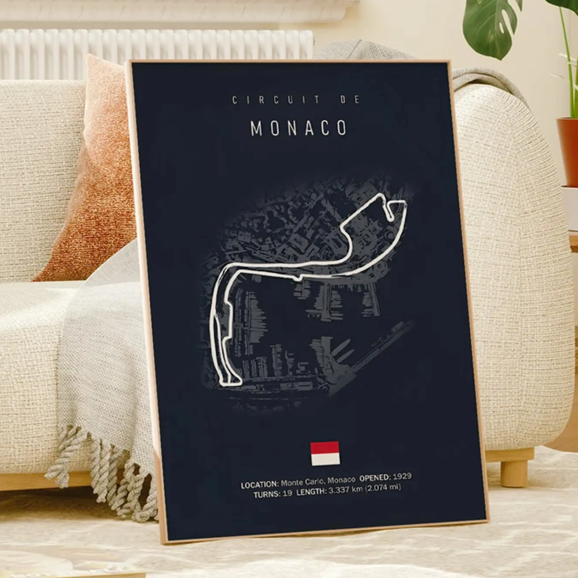 Minimalist Race Track Map Canvas Poster, Motorsport Inspired Wall Art, Dark Modern Room Decor, Unframed Canvas Poster