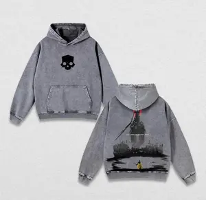 Helldivers 2 “You Were Made for This” Washed Hoodie Unisex Oversize Double Printed Streetwear Game Merch Gift for Fans | Casual Autumn Winter Pullover Sweatshirt