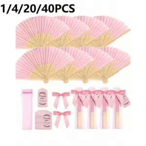 Foldable Paper Fan Set, DIY Portable Chinese Bamboo Fan, Wedding Guest Gift, Birthday Party Decor, Home Decoration, Hand Fan, Folding Hand Fan, Decorations Supplies