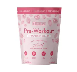 Just Ingredients Strawberry Colada Pre‑Workout by Lindsay Arnold - BCAAs, Beta Alanine, Citrulline Malate, Ginseng, Maca Root - 30 Servings