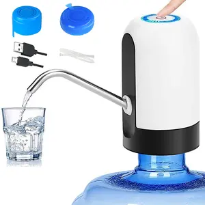 Electric 5 Gallon Water Dispenser, USB Rechargeable One Button Pump for 2-5 Gallon Bottles, Universal Fit for Kitchen Camping Outdoor
