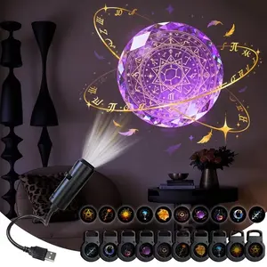 10pcs Patterns Cards LED Projector Light for Wall & Ceiling Projection, USB LED Projector Lamp, USB 360° Rotatable LED Projector, Suitable for Easter, Decorative, Home Church, Ceiling, Bedroom Decor, USB Light, Indoor Decorative Light