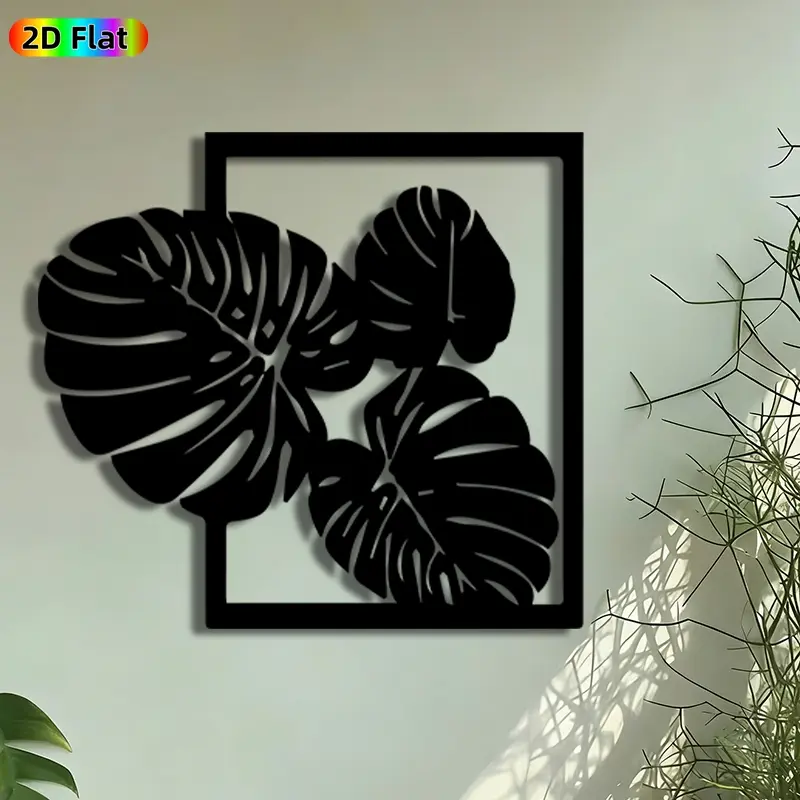 1pc Monstera Leaf Metal Wall Art, Tropical Monstera Statue Mural, Artistic Metalwork, Intricate Craftsmanship, Perfect for Housewarming, Wedding Decor, Perfect for Living Room Patio Wall Balcony Decor, Ideal Gift for Tropical Plant Enthusiasts.