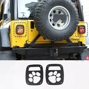 2-Piece Laser-Cut Rear Tail Light Guard, Exterior Taillight Cover with Rear Protection, Car Accessories for 1997-2006 Jeep Wrangler TJ, Accessories for Car Vehicle Truck