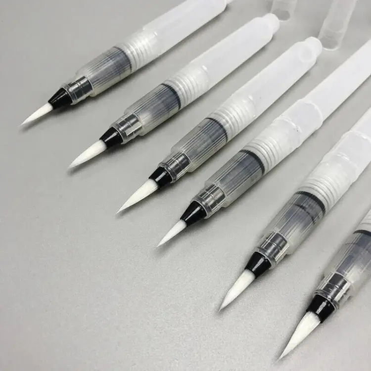 10 PC Refillable Watercolor Paint Brush Pens - Artist Quality Water Pencil Painting Supply Sets, Multifunctional Pen-Like Sets, Nylon Hairs Point Tip, No-Spread Soft Ink, Easy-to-Use Office & Art Stationery