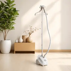 Standing Garment Steamer, 1500W Upright Clothes Steamer with Roll Wheels, 1.7L Water Tank, 55 Min Continuous Steam, 3-Section Telescopic Pole, Portable Fabric Steamer for Home, Commercial Use, Dresses, Shirts & Curtains