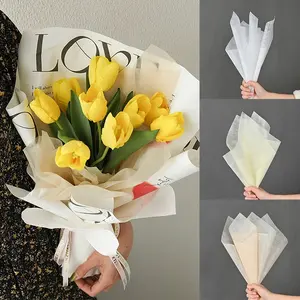 38 Sheets Floral Packaging Paper, Flower Wrapping Paper, Korean Milk Non-Woven Fabric Gift Wrapping, Wedding Bouquet Holiday Christmas Decorations